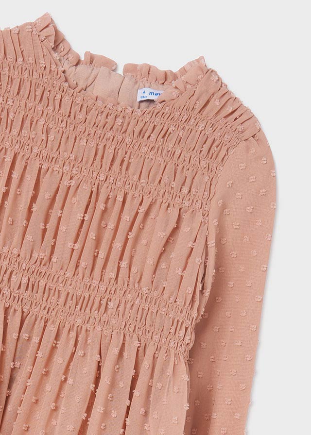 Vestido de plumeti para niña Rosado 2-9A - Imagen 2