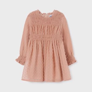 Vestido de plumeti para niña Rosado 2-9A