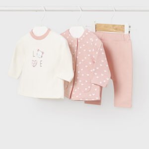 Chándal 3 piezas acolchado Rosa baby ecofriends