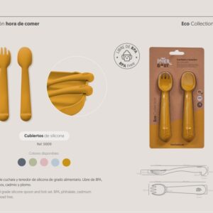 Cubiertos de silicona natural colores