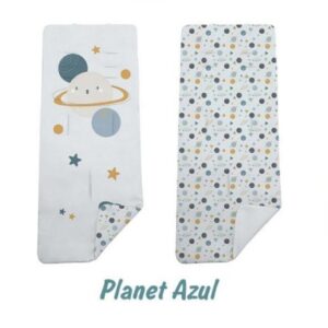 Colchoneta Reversible plus Planet Azul bolsos Dydados