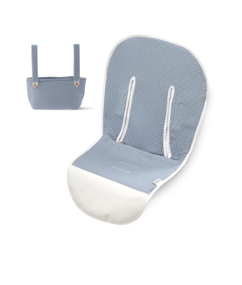 Colchoneta funda Gofre azul con bolso