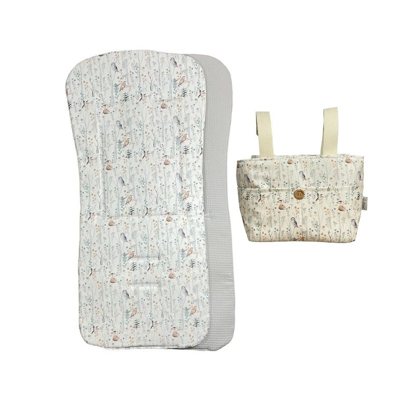 Colchoneta reversible con bolso a juego gris