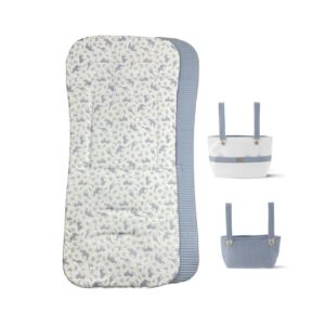 Colchoneta reversible con bolsos a juego azul