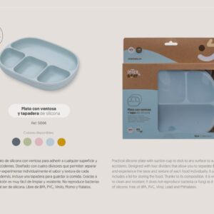 Plato con ventosa y tapadera Silicona