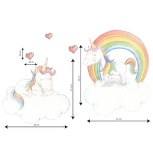Vinilo decorativo pared Sueños de cigueña Twin Unicorn